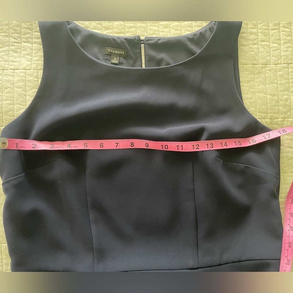 🔵 Talbots Navy Sleeveless Peplum Top – Rounded Neck – Size 6 - Picture 6 of 10